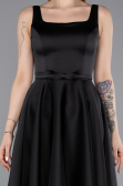 Robe de Cérémonie Midi Satin Noir ABK2586
