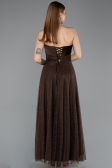 Robe de Soirée Longue Dantelle Brun ABU5943
