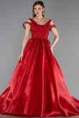 Robe De Soirée De Créateur Longue Rouge ABU5962