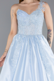Robe Haute Couture Longue Bleu clair ABU5963