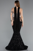 Haute Couture Robe Longue Squameuse Noir ABU5950