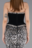 Robe Haute Couture Longue Squameuse Noir ABU5953