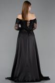 Robe de Soirée Longue Perlé Noir ABU5934