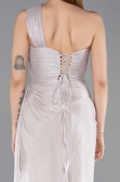Robe de Soirée Longue Mousseline Vison ABU5946