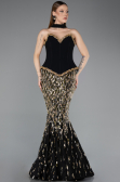 Haute Couture Robe Longue Squameuse Noir ABU5968