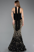 Haute Couture Robe Longue Squameuse Noir ABU5968