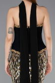 Haute Couture Robe Longue Squameuse Noir ABU5968