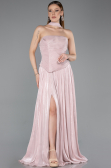 Robe de Soirée Longue Mousseline Poudre ABU5957