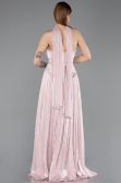 Robe de Soirée Longue Mousseline Poudre ABU5957