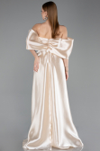 Robe De Soirée Perlé Longue Beige ABU5234