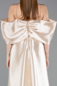 Robe De Soirée Perlé Longue Beige ABU5234