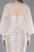 Robe Queue de Poisson Longue Squameuse Beige ABU5947