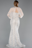 Robe Queue de Poisson Longue Squameuse Beige ABU5947