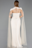 Robe de Soirée Longue Dantelle Beige ABU5941
