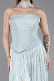 Robe de Soirée Longue Mousseline Menthe ABU5957