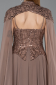 Robe de Soirée Longue Mousseline Cuivre ABU5931