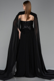 Robe de Soirée Longue Mousseline Noir ABU5931