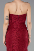 Robe De Soirée Dantelle Longue Rouge Bordeaux ABU5815