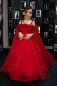 Robe de Mariage Pour Enfant Longue Rouge ABG179