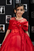 Robe de Mariage Pour Enfant Longue Satin Rouge ABG172