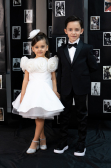 Robe De Soirée Enfants Satin Courte Blanc ABK2573
