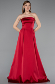 Robe de Soirée Longue Satin Rouge ABU5932