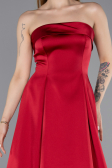 Robe de Soirée Longue Satin Rouge ABU5932