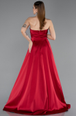 Robe de Soirée Longue Satin Rouge ABU5932