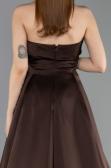 Robe de Soirée Longue Satin Brun ABU5932