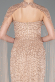 Robe De Soirée Perlé Longue Beige ABU5483