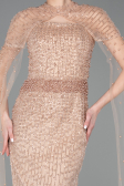Robe De Soirée Perlé Longue Beige ABU5483