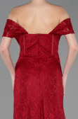 Robe de Soirée Longue Dantelle Rouge Bordeaux ABU5973