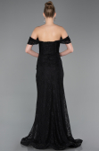 Robe de Soirée Longue Dantelle Noir ABU5973
