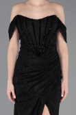 Robe de Soirée Longue Dantelle Noir ABU5973