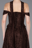 Robe de Soirée Longue Dantelle Brun ABU5942