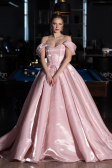 Robe Haute Couture Longue Satin Poudre ABU5749