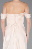 Robe de Soirée Longue Mousseline Beige ABU5974