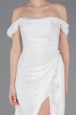 Robe de Soirée Longue Mousseline Blanc ABU5974