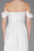 Robe de Soirée Longue Mousseline Blanc ABU5974