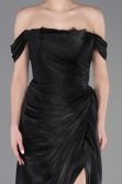 Robe de Soirée Longue Mousseline Noir ABU5974