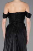 Robe de Soirée Longue Mousseline Noir ABU5974