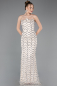 Tenue de Soirée Longue Squameuse Beige ABU5979