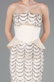 Tenue de Soirée Longue Squameuse Beige ABU5979