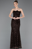 Tenue de Soirée Longue Squameuse Brun ABU5979