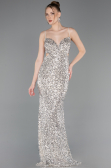 Robe de Soirée Longue Beige ABU5980