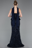Robe Queue de Poisson Longue Squameuse Bleu Marine ABU5982