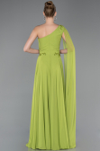 Robe de Soirée Longue Mousseline Pistache vert ABU5984