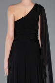 Robe de Soirée Longue Mousseline Noir ABU5984