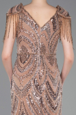 Robe de Soirée Longue Perlé Cuivre ABU5959