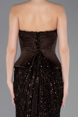 Robe de Soirée Longue Squameuse Brun ABU5978